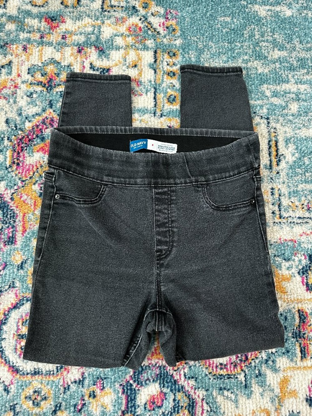 Old Navy Rockstar Extra High Rise Super Skinny Jeggings Size 8 Gray Black
